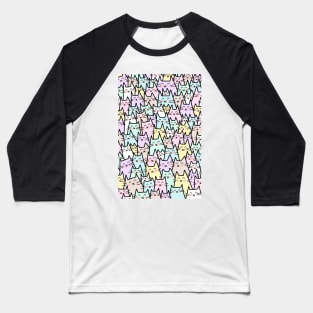 Cat Party - Pastel Baseball T-Shirt